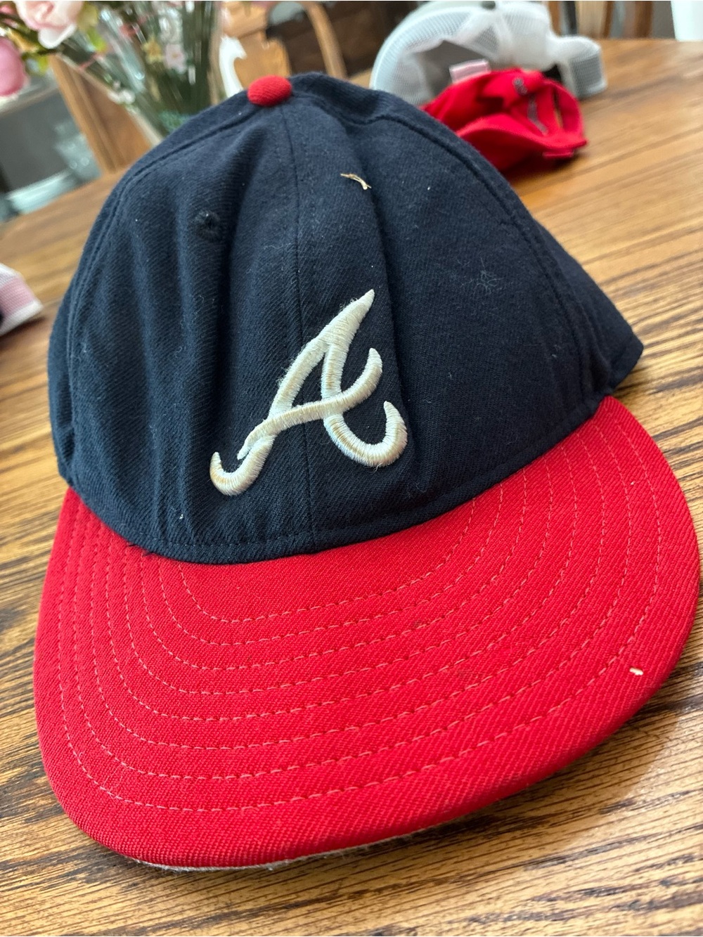 New Era Atlanta Braves Navy & Red vintage Baseball Cap 6-7/8